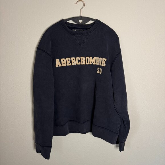 Vintage Abercrombie & Fitch Crewneck Navy Medium - Picture 1 of 4
